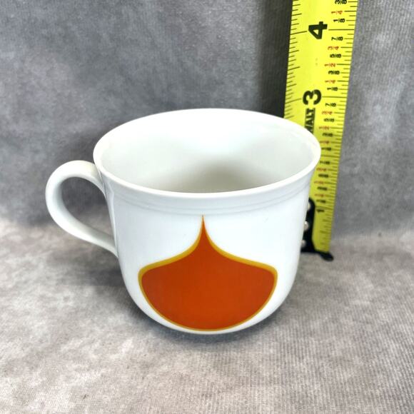 2 RARE Seltmann Weiden Bavaria W. Germany Tea Cup Orange Tear Drop Porcelain MCM - Picture 7 of 7